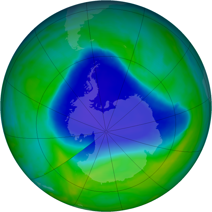 Antarctic ozone map for 24 November 2008